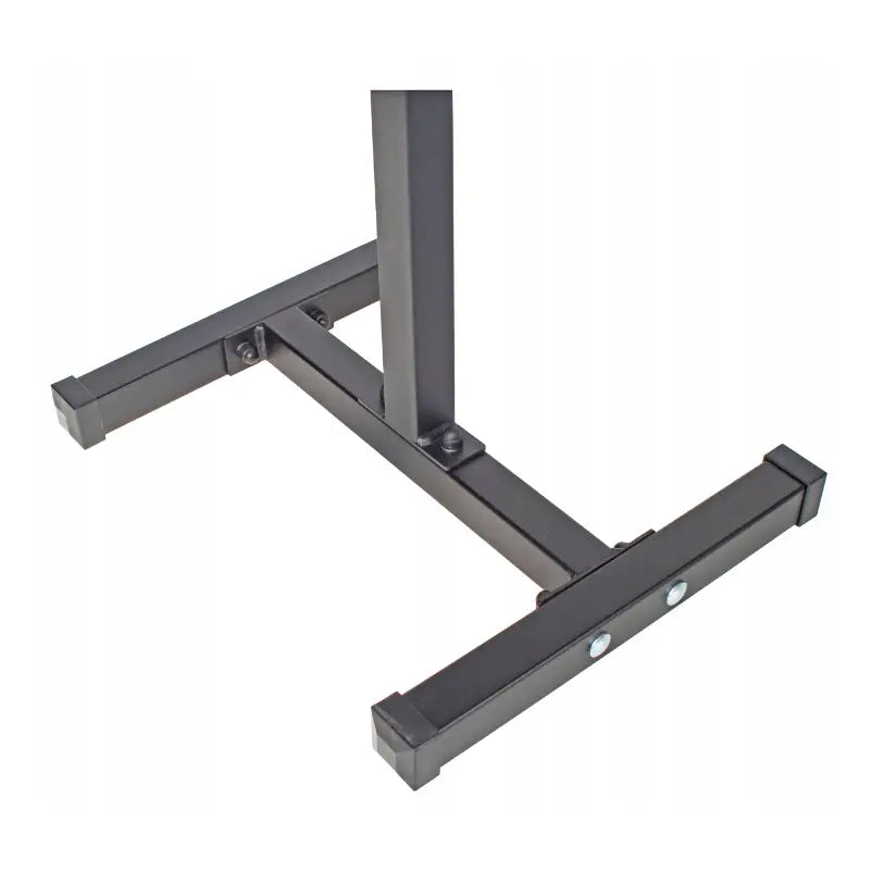 Justerbare Vektstangstativ Endorfit EH, detaljert sidebilde av svart metallfot med synlige bolter mot hvit bakgrunn.