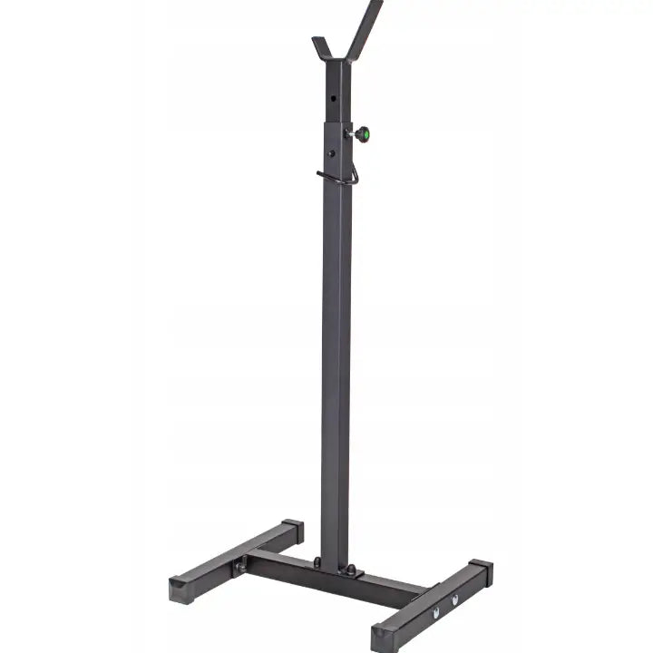 Justerbart vektstangstativ Endorfit EH, frontvisning med T-formet base og V-formet holder i svart metall.