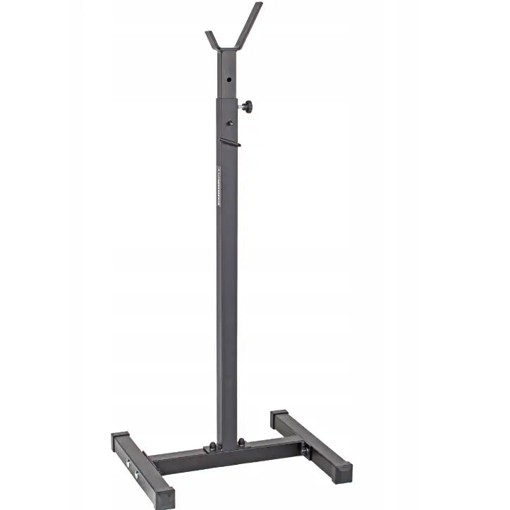 Justerbart vektstangstativ Endorfit EH, sort metall med V-formet holder og solid firkantet base, frontvisning.