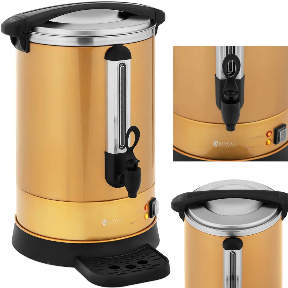 Kaffetrakter med Te Tappekran Dryppebrett 14 l 1500 w Gull