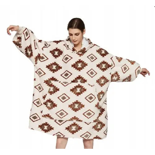 Kåpe Genser Kåpegenser Hastighet Oversize Rutemønster Indianerstil