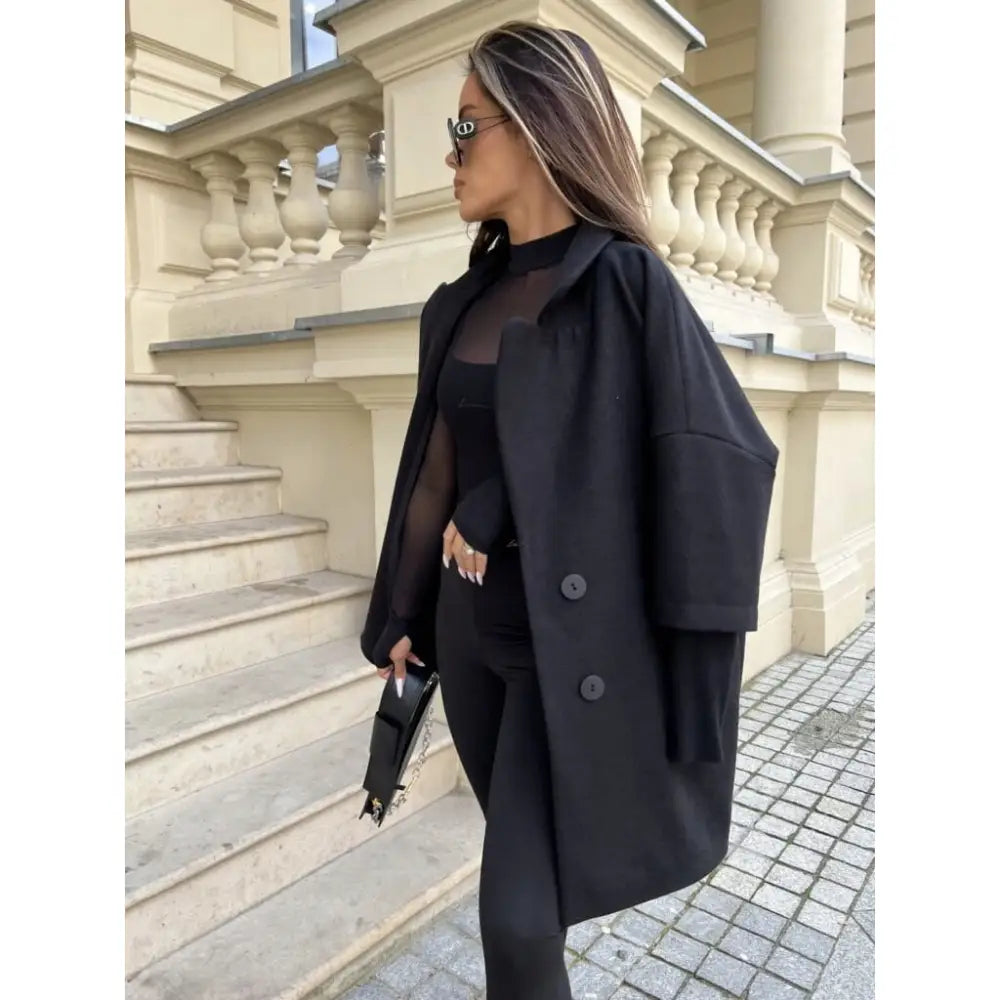 Kåpe La Manuel Svart Damekåpe Svart Damekåpe en Størrelse