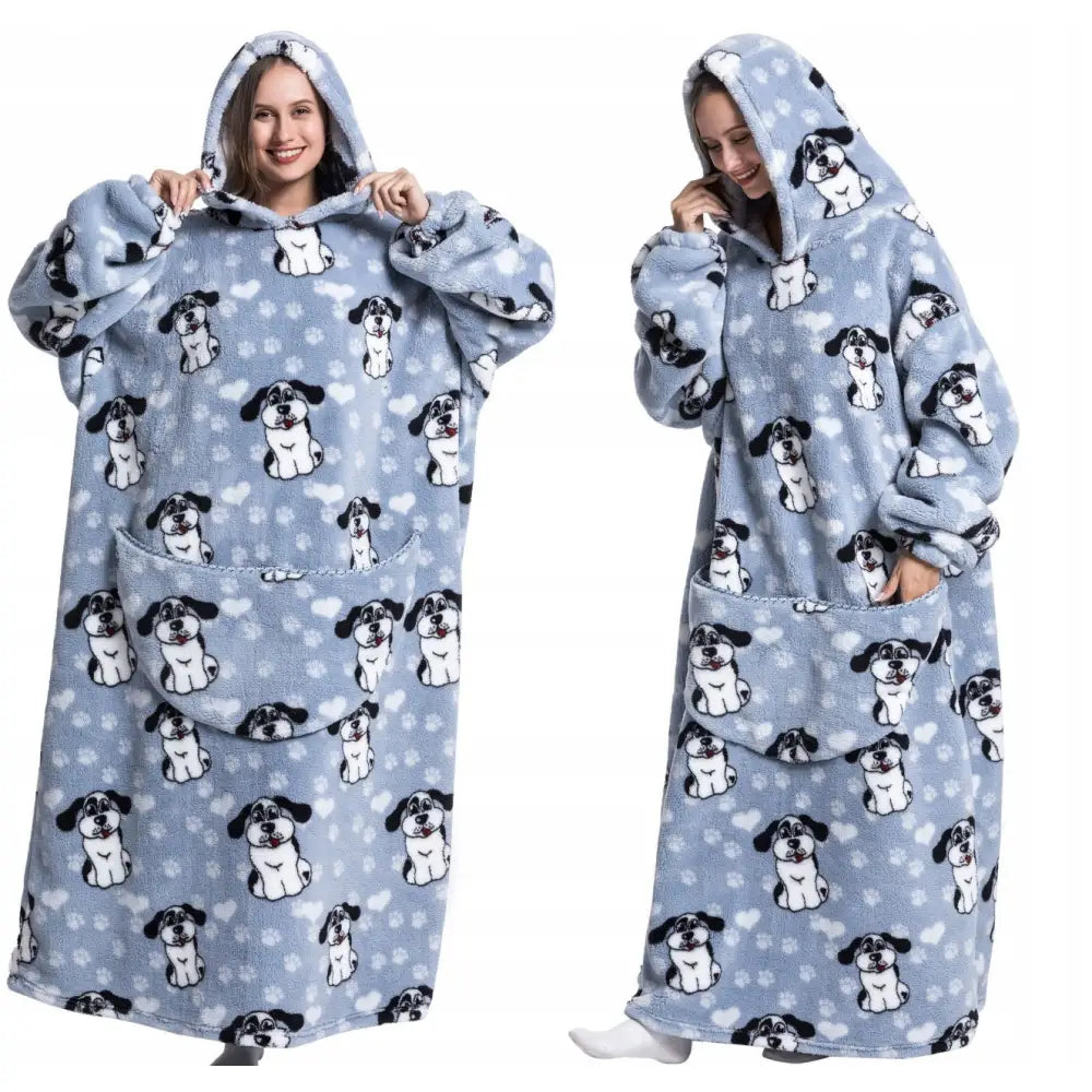 Kåpe med Ermer Oversize Tykk Lang Genser som Gave Varm Hette 3i1