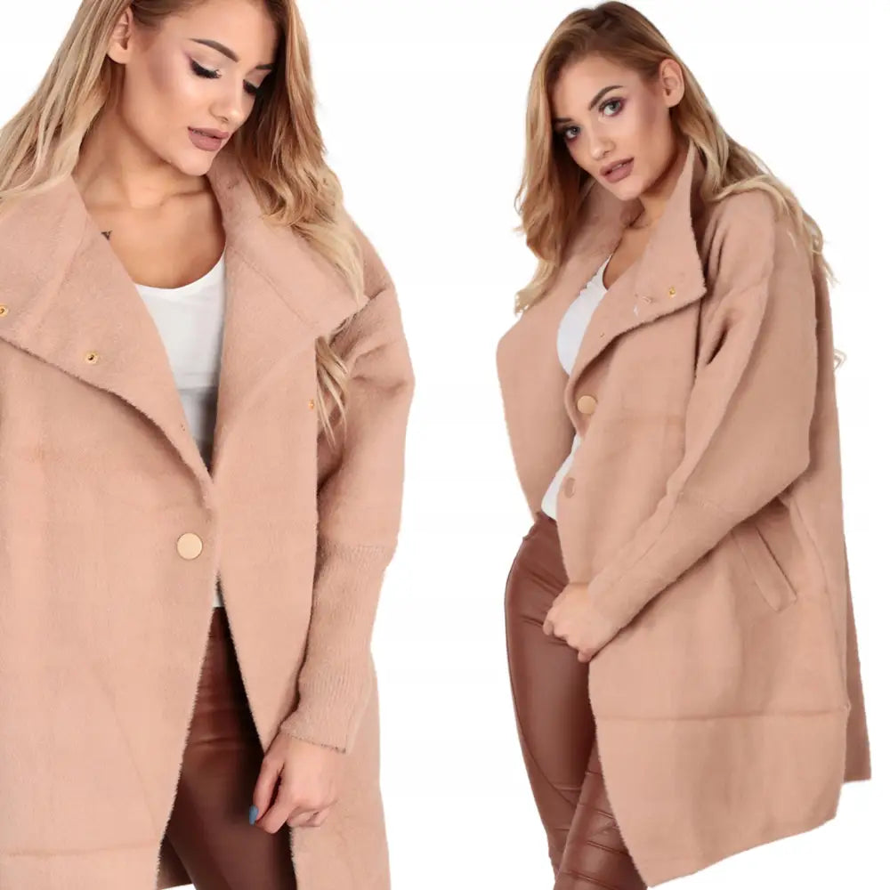 Kåpe med Ståkrage Alpakkaull Høstfarger