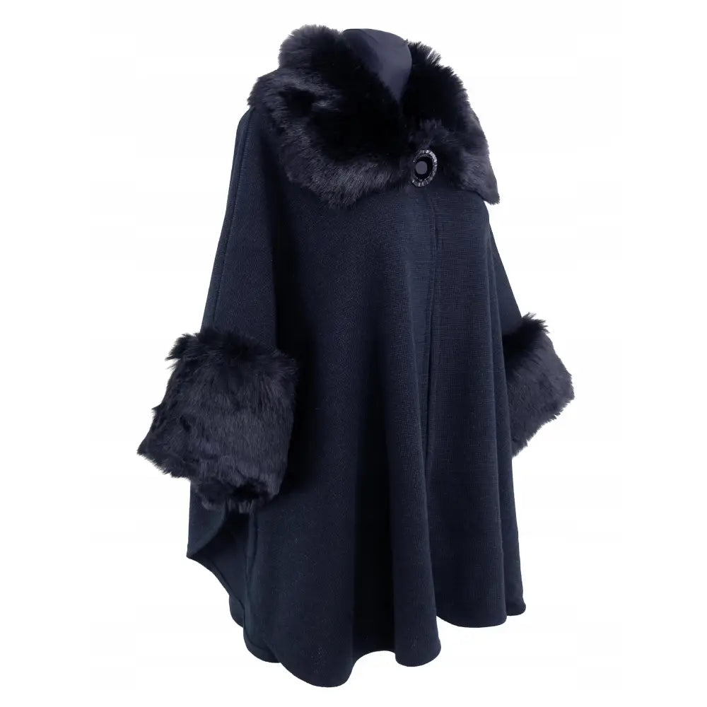 Kappe Poncho Genser Pels Marine En-størrelse 40 til 56