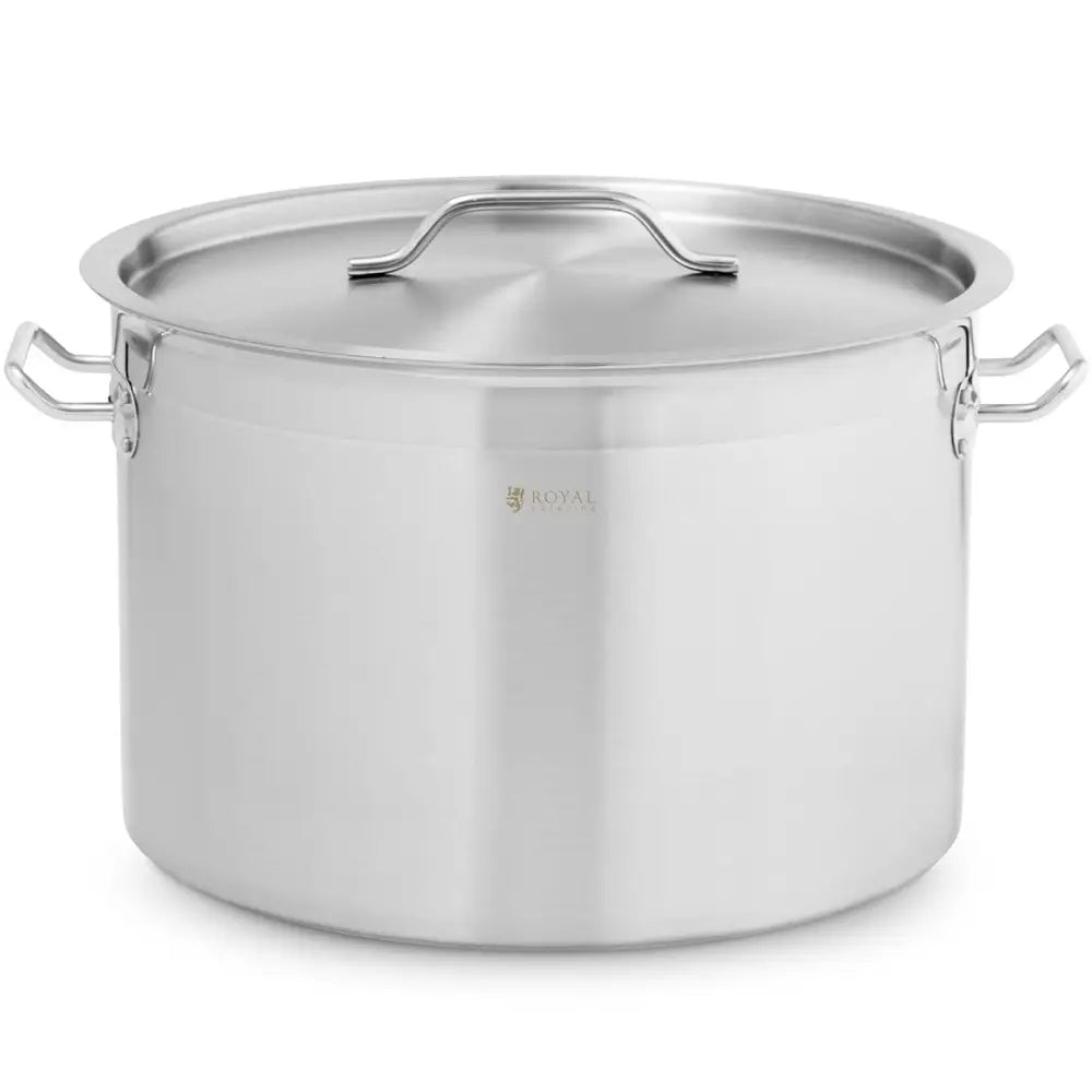 Kjele i Stål med Lokk Tykk Bunn - 23 l