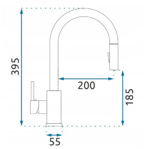 Kjøkkenbatteri Fresh Matt Gull med Uttrekkbar Tut
