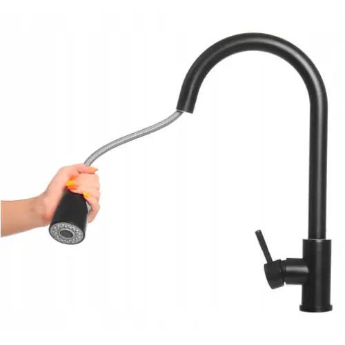 Kjøkkenbatteri med Fleksibel Tut Svart