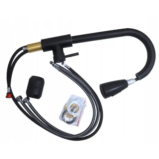 Kjøkkenbatteri med Fleksibel Tut Svart