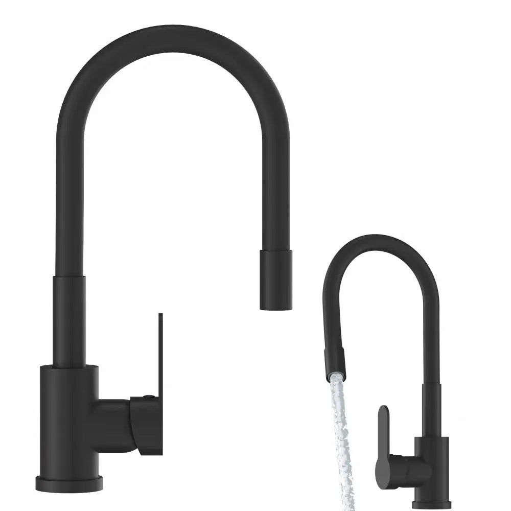 Kjøkkenbatteri Svart Fleksibel Tut Grado