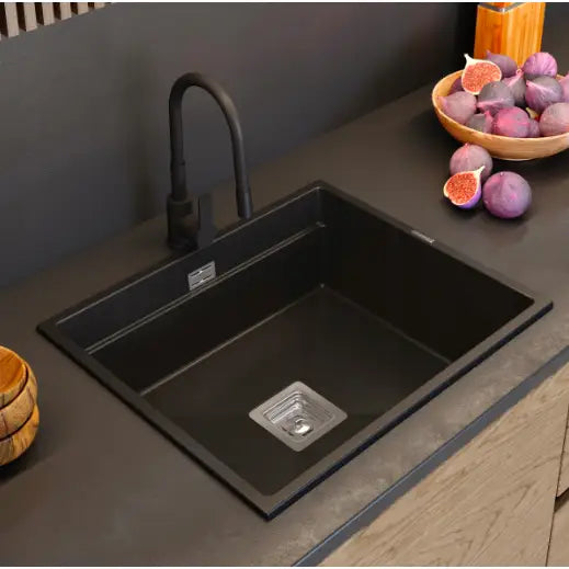 Kjøkkenbatteri Svart Fleksibel Tut Grado