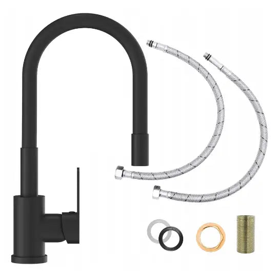 Kjøkkenbatteri Svart Fleksibel Tut Grado