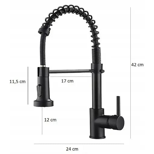 Kjøkkenbatteri Valentina med Fleksibel Tut Svart