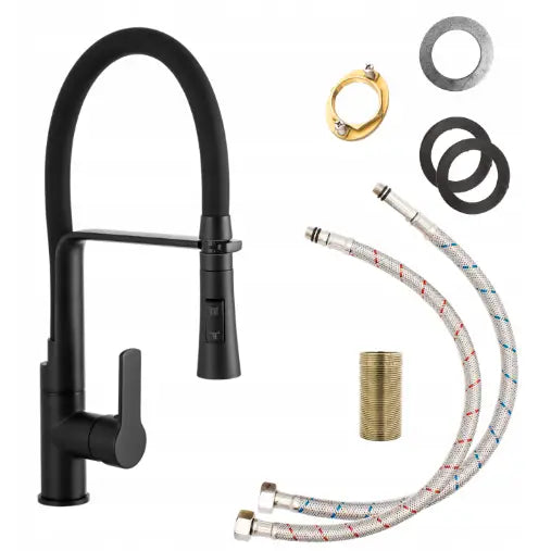 Kjøkkenbatteri Vegas med Uttrekkbar Svart Tappekran