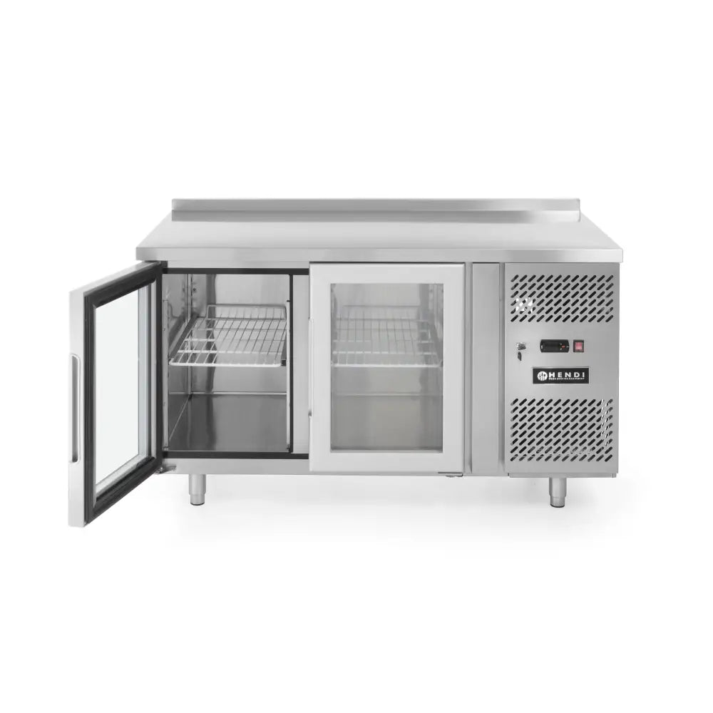 Kjøkkenkjøler med Glassdører og Arbeidsbenk 140cm - Hendi 233429