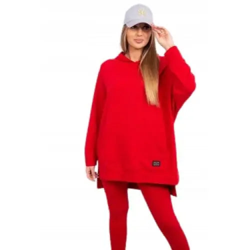 Kjole Leggings og Hettegenser i Oversize Rød