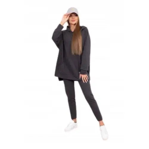 Kjole Leggings og Oversized Hettegenser i Grått