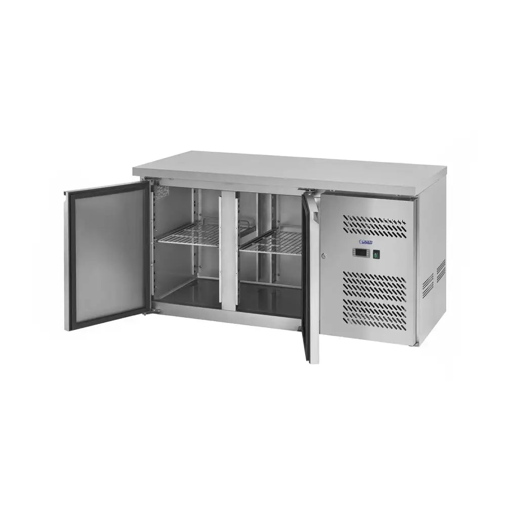 Kjølebord med 2 Dører og Rustfritt Stål Arbeidsbenk fra -2 til 8c 228l