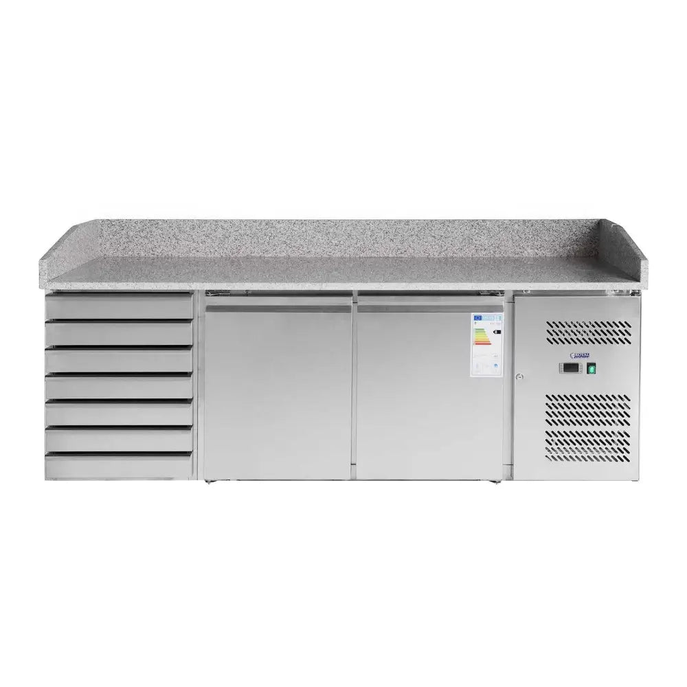 Kjølebord til Pizza med Granittplate - 2 Dører 7 Skuffer