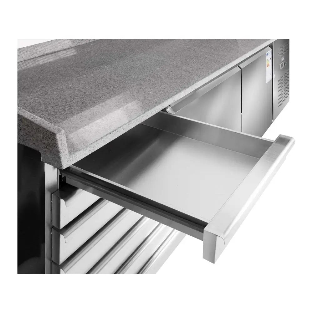 Kjølebord til Pizza med Granittplate - 2 Dører 7 Skuffer