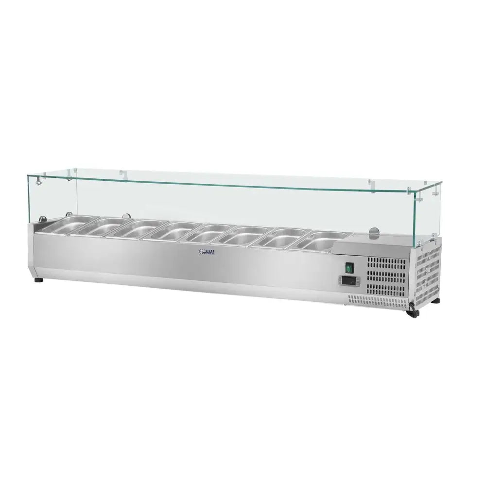 Kjølebuffert med Glassdeksel 8x Gn1/3 180cm Produsentkode: 1008997