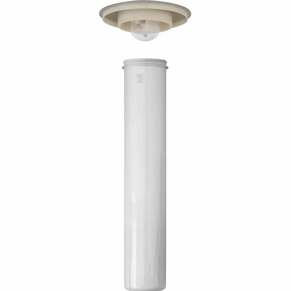 Kjølehette til juice dispenser, hvit sylinder i plast med avtakbart lokk, frontvisning som viser innside.