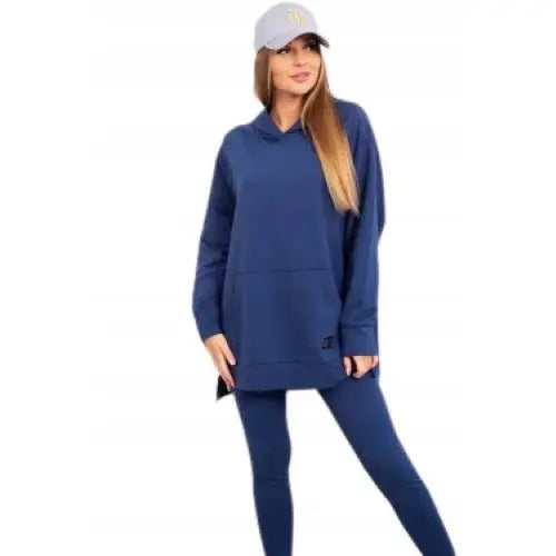 Kjoleleggings og Oversized Hettegenser i Denim