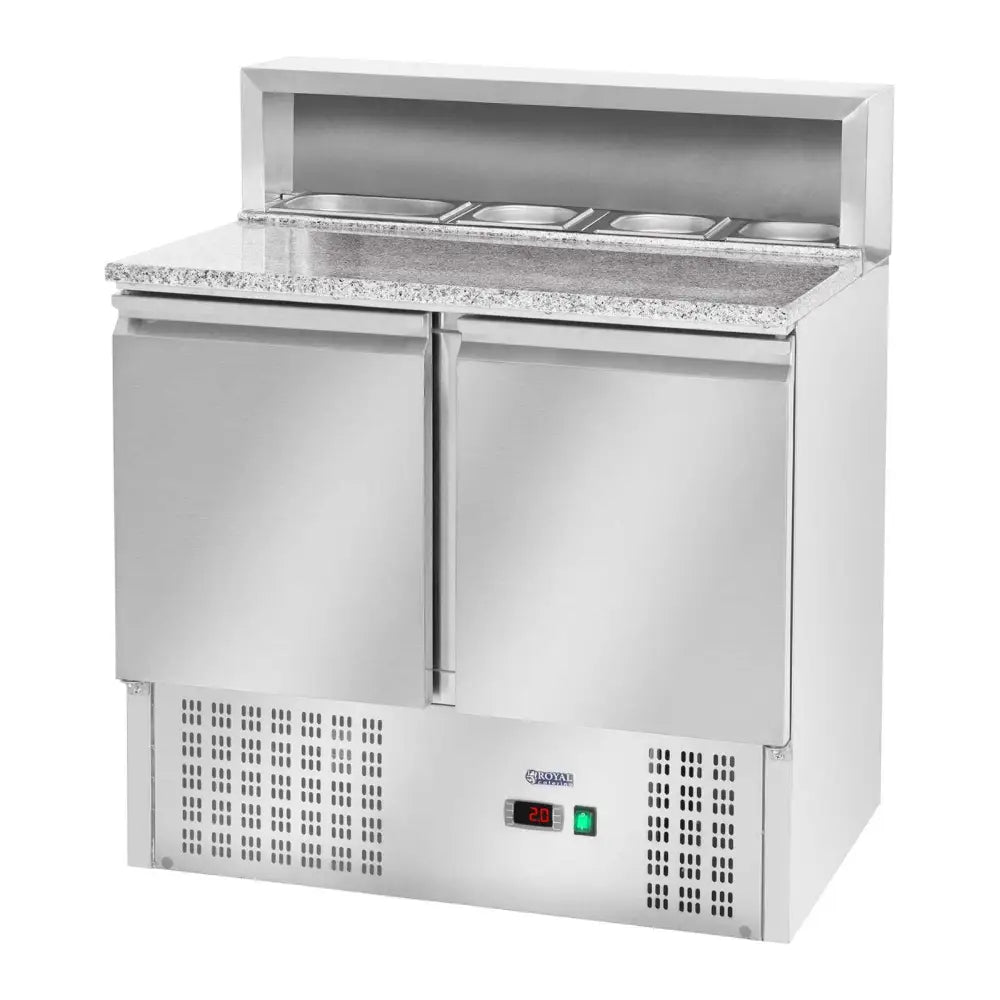 Kjølende Pizzabord med Granittplate og 2 Dører