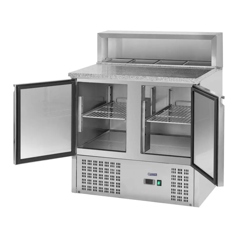 Kjølende Pizzabord med Granittplate og 2 Dører