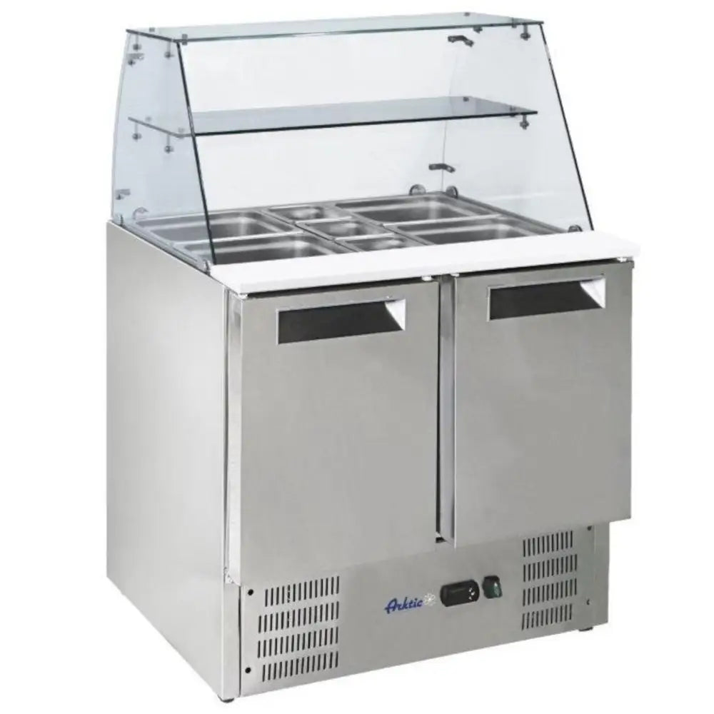 Kjølesalatbord med 2 Dører og Glasshylle - Hendi 236185