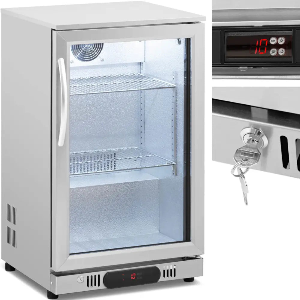 Kjøleskap og Bar Kjøler med Glass for Drikkevarer Led 108 l Sølv