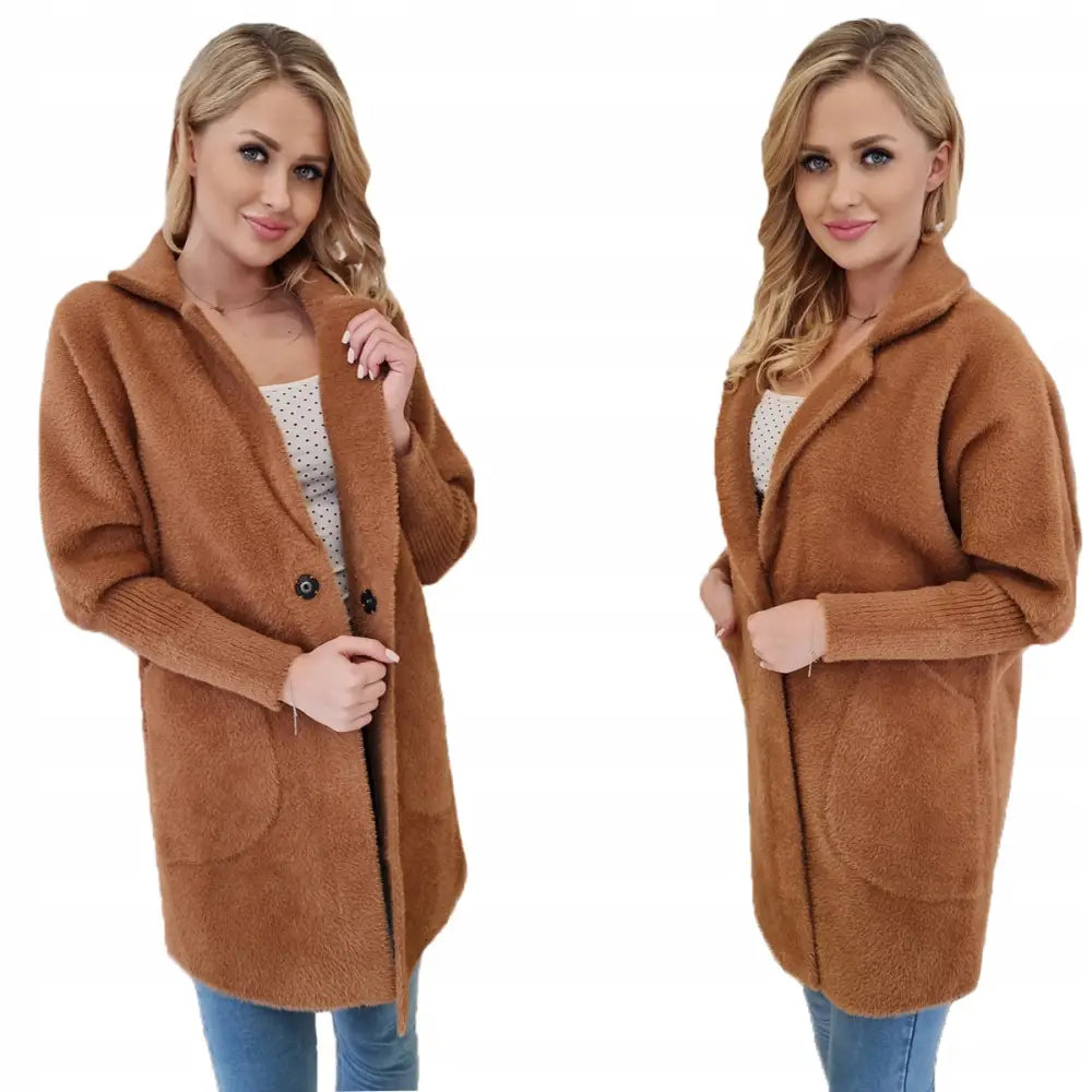 Klassisk Alpakka Frakk Ulljakke - Brun