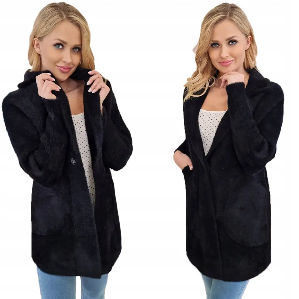 Klassisk Alpakka Frakk Ulljakke - Svart