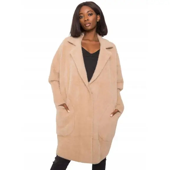 Klassisk Alpakkafrakk i Lysebeige