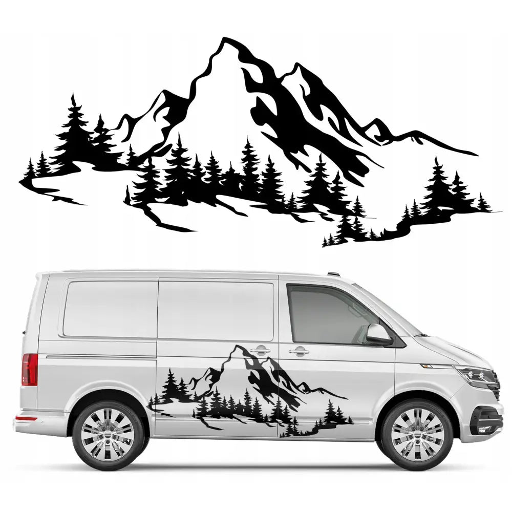 Klistremerke Bil Camper Fjell Skog 94x227cm Mg1230