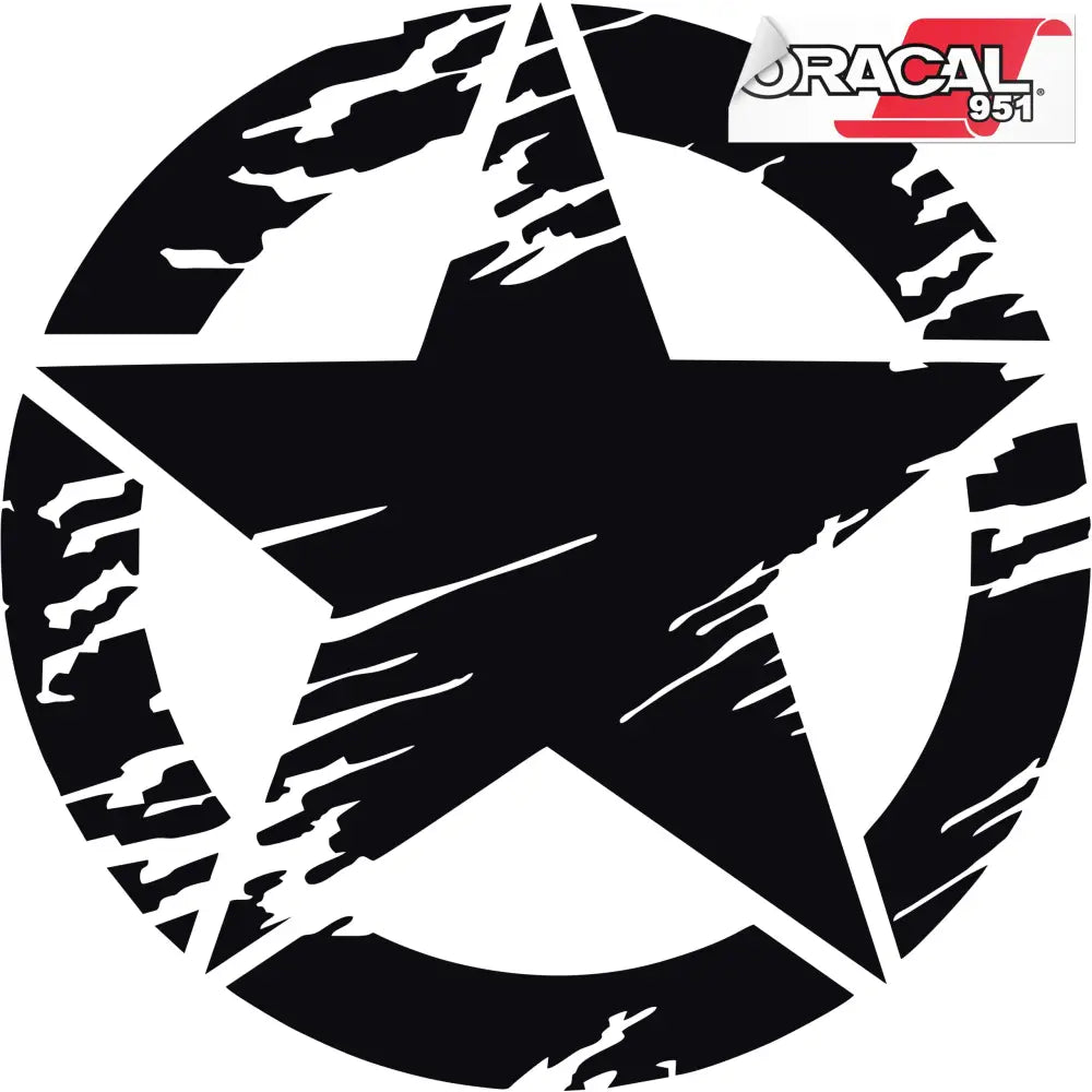 Klistremerke Bil Stjerne Jeep 60x60cm Matt Svart