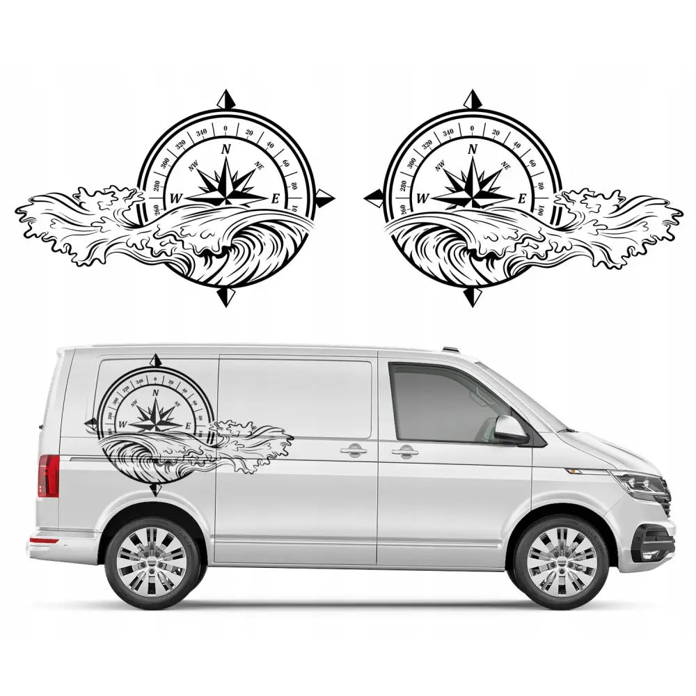 Klistremerke Campingbil Roser og Bølger Mønster 94x137cm Mg