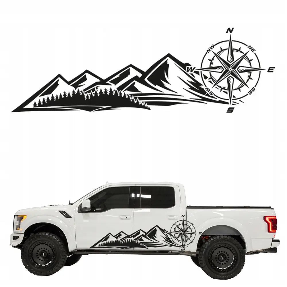 Klistremerke for Bil Kompassrose Offroad 44x135cm