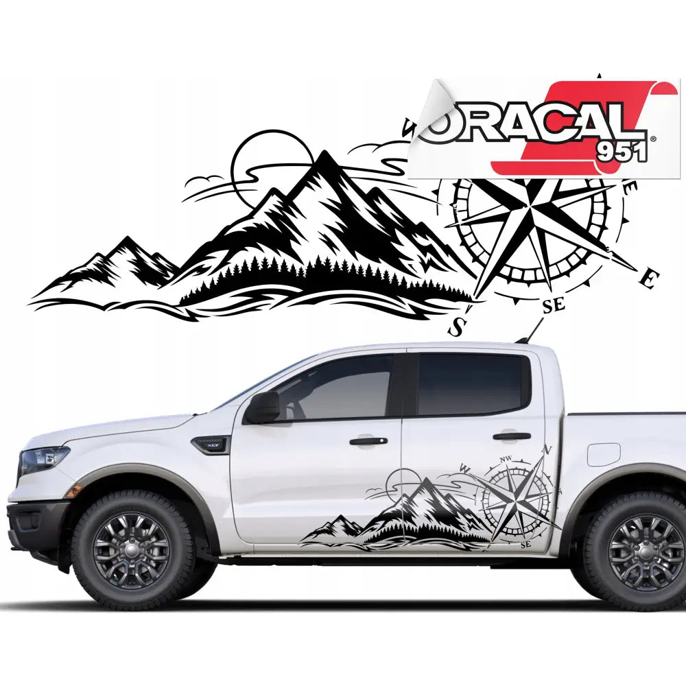 Klistremerke for Bil Kompassrose Offroad 82x200cm