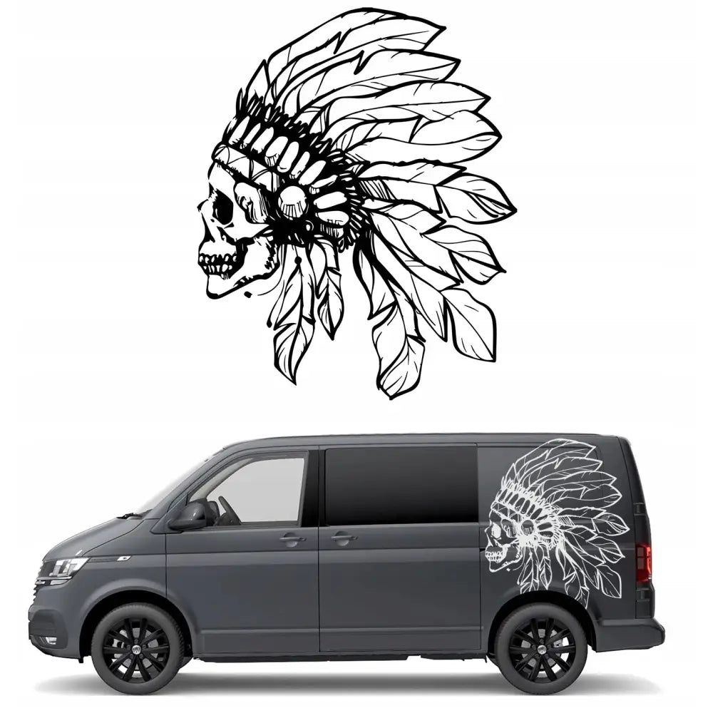 Klistremerke for Bilside Indianerskalle 94x115 Mg