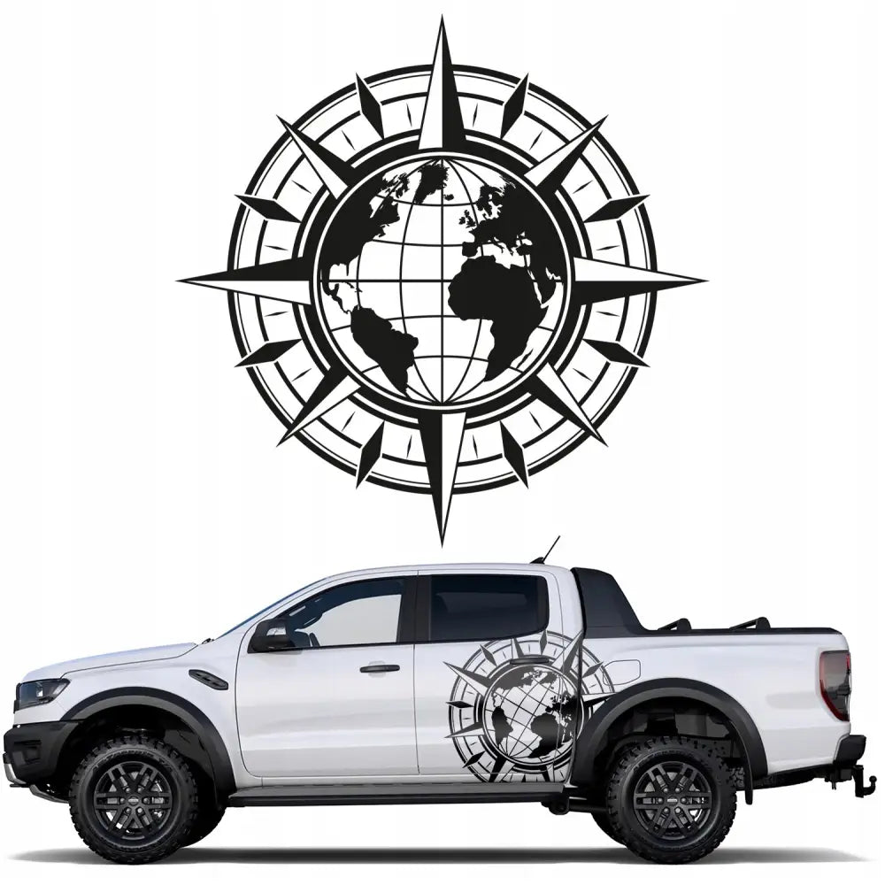 Klistremerke for Bilside Kompassrose 105x105cm