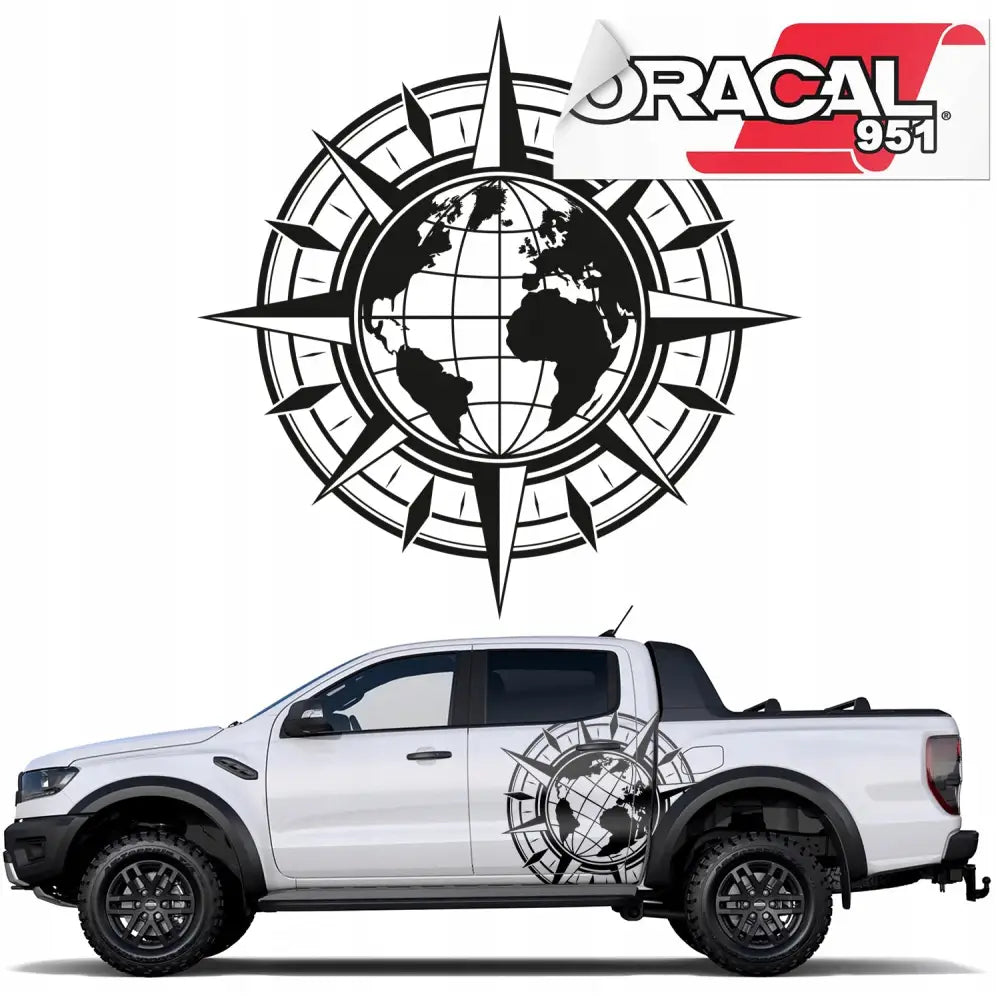 Klistremerke for Bilside Kompassrose 105x105cm