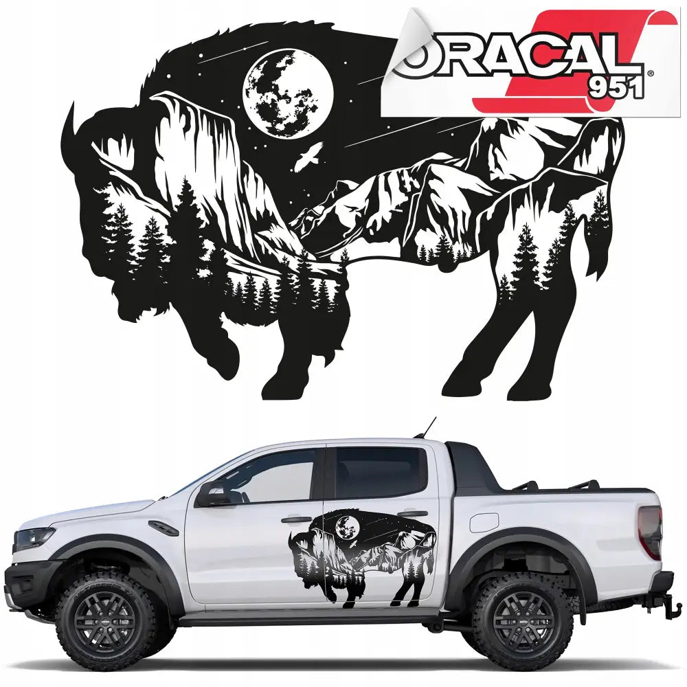 Klistremerke for Side av Bobil Camping Bison Skog 93x137