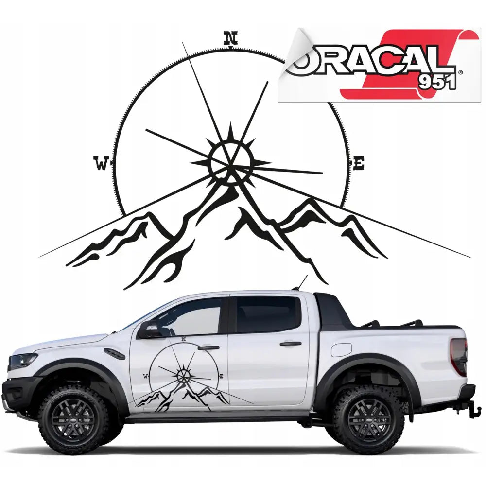 Klistremerke for Side av Terrengbil Jeep 73x44