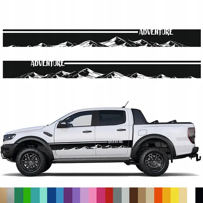 Klistremerke Grafikk for Bilside Bilstripe med Fjellandskap Adventure 22x250 Cm