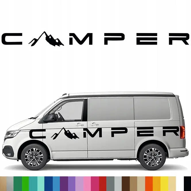 Klistremerke Grafikk for Bobil Fjell Mountains Camping 17x209