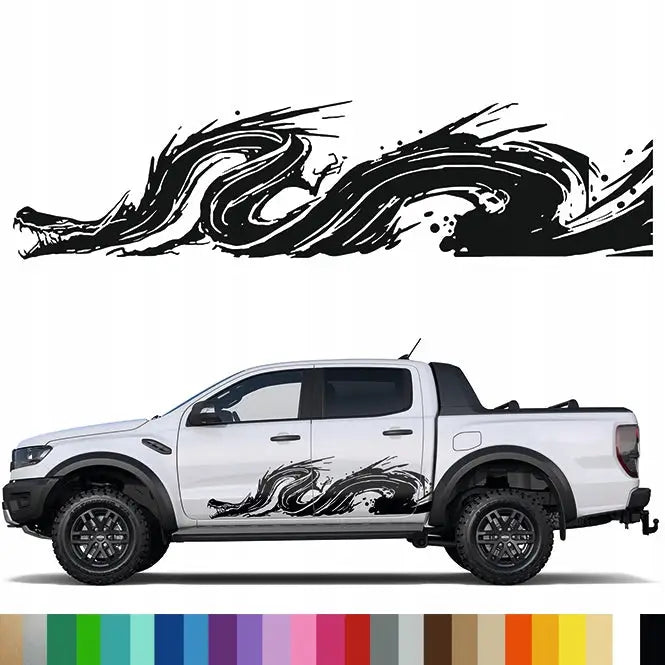 Klistremerke Grafikk på Side av Bil Auto Drage Japan 44x178 | Farger Mg