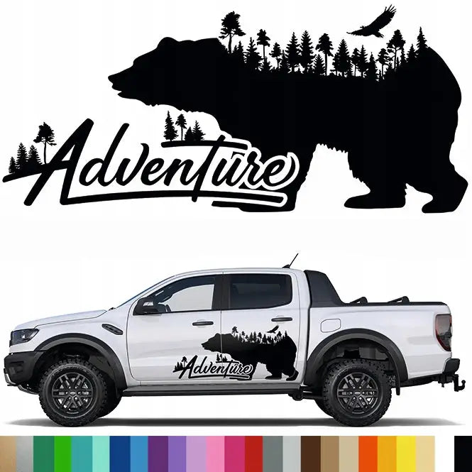 Klistremerke Grafikk til Bobil Campingvogn Bjørn Eventyr 150x67 Mg