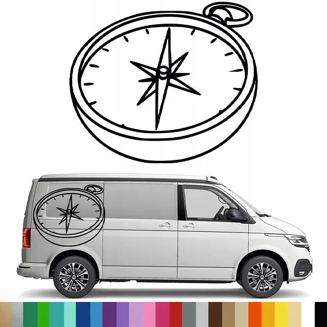 Klistremerke Grafikk til Bobil Tilhenger Kompas Rose Vindrose 94x109.