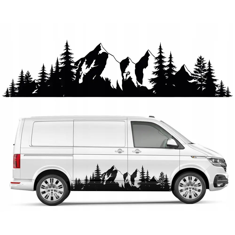 Klistremerke med Motiv av Bobil Fjell Skog 62x250cm